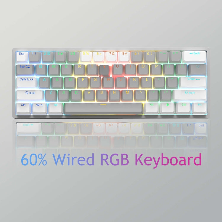 AULA F3261 Type-C Wired Hot Swappable 61 Keys RGB Mechanical Keyboard(Grey Black Green Shaft) - Wired Keyboard by AULA | Online Shopping South Africa | PMC Jewellery