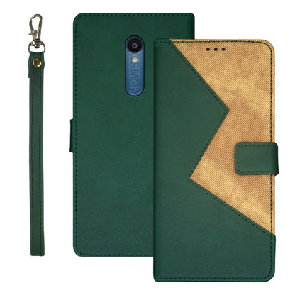 For Sharp Rouvo V idewei Two-color Splicing Leather Phone Case(Green) - More Brand by idewei | Online Shopping South Africa | PMC Jewellery | Buy Now Pay Later Mobicred