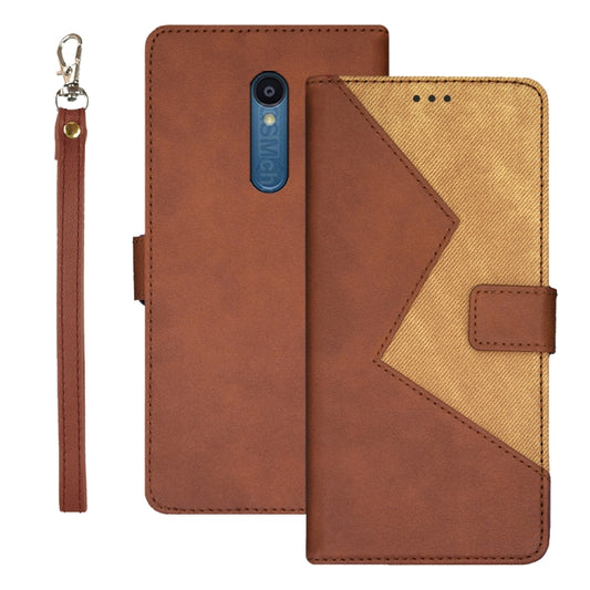 For Sharp Rouvo V idewei Two-color Splicing Leather Phone Case(Brown) - More Brand by idewei | Online Shopping South Africa | PMC Jewellery | Buy Now Pay Later Mobicred