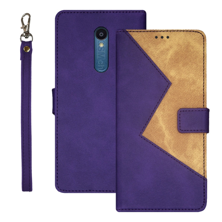 For Sharp Rouvo V idewei Two-color Splicing Leather Phone Case(Purple) - More Brand by idewei | Online Shopping South Africa | PMC Jewellery | Buy Now Pay Later Mobicred