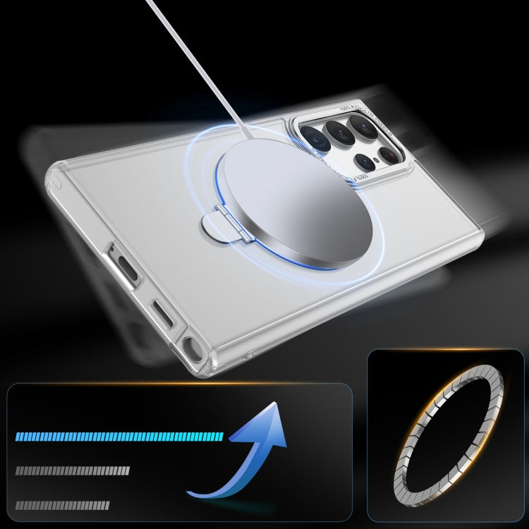 For Samsung Galaxy S23 Ultra 5G LK 3 in 1 MagSafe Magnetic Holder Phone Case(White) - Galaxy S23 Ultra 5G Cases by PMC Jewellery | Online Shopping South Africa | PMC Jewellery