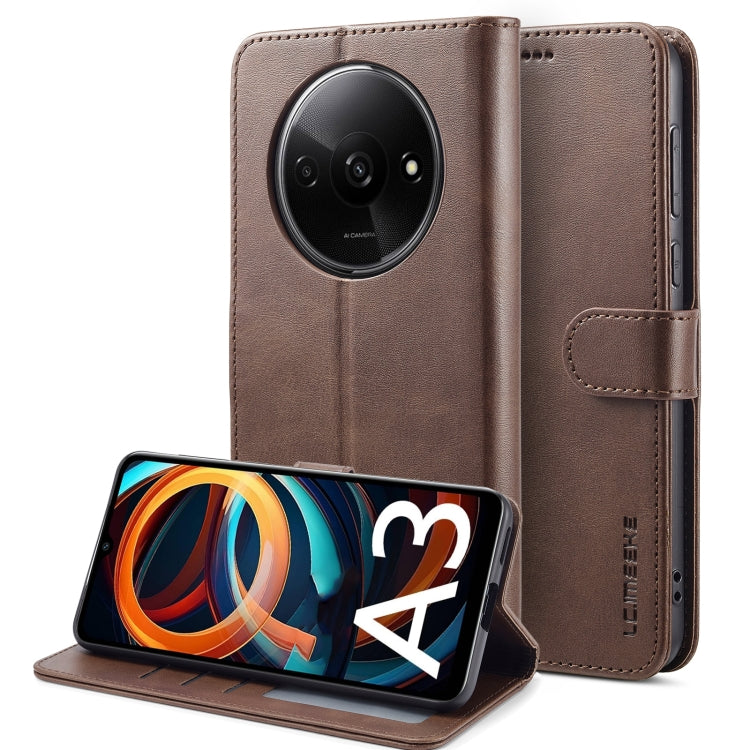 For Xiaomi Redmi A3 LC.IMEEKE Calf Texture Leather Phone Case(Coffee) - Xiaomi Cases by LC.IMEEKE | Online Shopping South Africa | PMC Jewellery