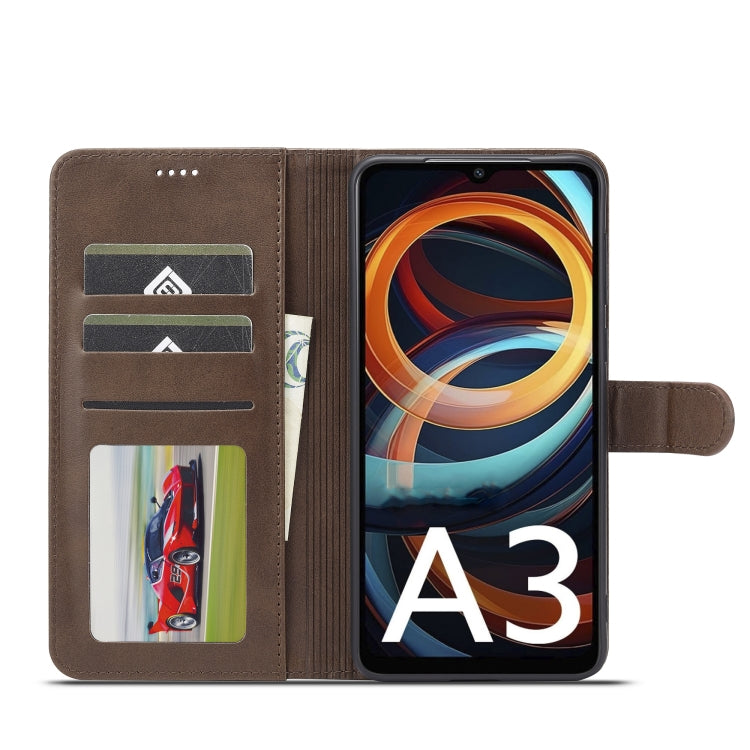 For Xiaomi Redmi A3 LC.IMEEKE Calf Texture Leather Phone Case(Coffee) - Xiaomi Cases by LC.IMEEKE | Online Shopping South Africa | PMC Jewellery