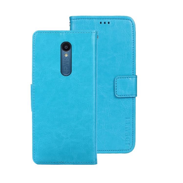 For Sharp Rouvo V idewei Crazy Horse Texture Leather Phone Case with Holder(Sky Blue) - Leather Bag by idewei | Online Shopping South Africa | PMC Jewellery | Buy Now Pay Later Mobicred