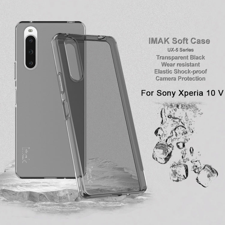 For Sony Xperia 10 V IMAK UX-5 Series TPU Phone Case(Transparent Black) - Sony Cases by imak | Online Shopping South Africa | PMC Jewellery