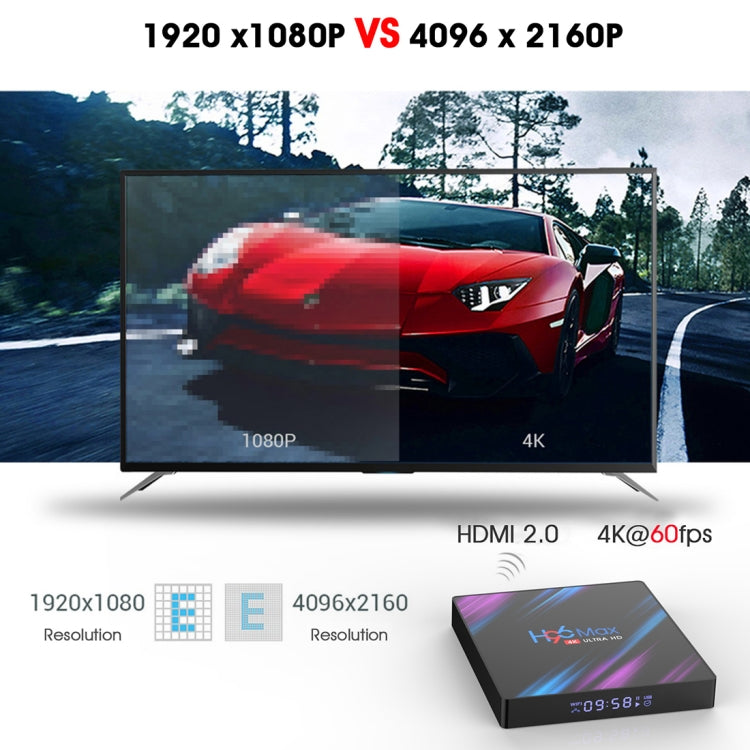 H96 Max-3318 4K Ultra HD Android TV Box with Remote Controller, Android 10.0, RK3318 Quad-Core 64bit Cortex-A53, 4GB+32GB, Support TF Card / USBx2 / AV / Ethernet, Plug Specification:UK Plug - RK3318 by PMC Jewellery | Online Shopping South Africa | PMC Jewellery | Buy Now Pay Later Mobicred