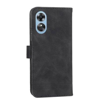 For OPPO Reno8 T 4G Global Dierfeng Dream Line TPU + PU Leather Phone Case(Black) - OPPO Cases by PMC Jewellery | Online Shopping South Africa | PMC Jewellery | Buy Now Pay Later Mobicred