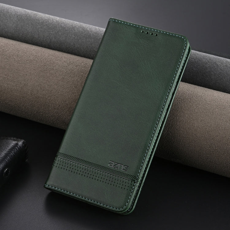 For Honor Magic6 Pro AZNS Magnetic Calf Texture Flip Leather Phone Case(Dark Green) - Honor Cases by AZNS | Online Shopping South Africa | PMC Jewellery | Buy Now Pay Later Mobicred