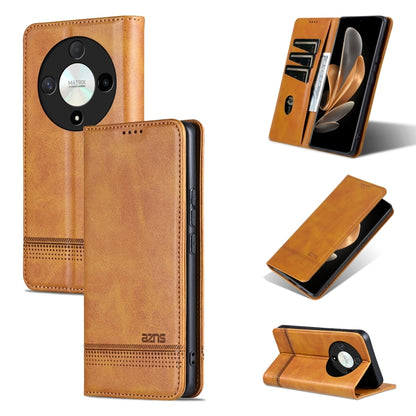 For Honor Magic6 Lite 5G/X9b AZNS Magnetic Calf Texture Flip Leather Phone Case(Light Brown) - Honor Cases by AZNS | Online Shopping South Africa | PMC Jewellery | Buy Now Pay Later Mobicred