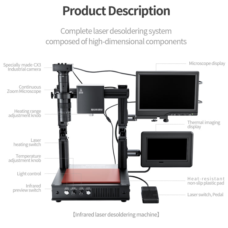 Mega-idea Intelligent Infrared Laser Desoldering Machine, Model:Without Microscope Set(EU Plug) - Separation Equipment by QIANLI | Online Shopping South Africa | PMC Jewellery