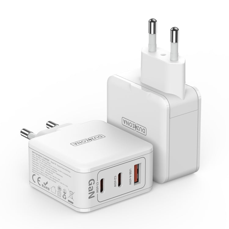 DUZZONA T9 65W Dual USB-C / Type-C+USB GaN Fast Charger, Specification:EU Plug - USB Charger by DUZZONA | Online Shopping South Africa | PMC Jewellery