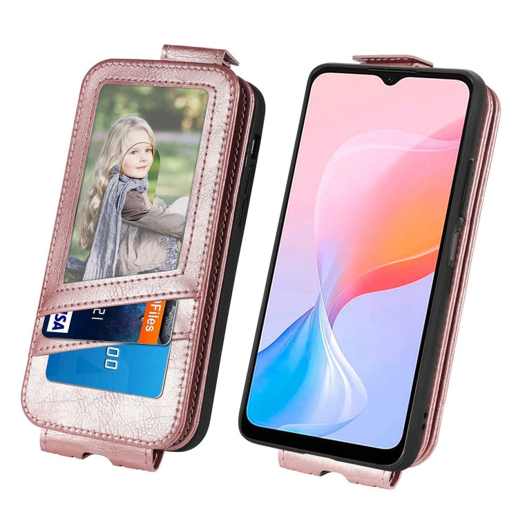 For Blackview A85 Zipper Wallet Vertical Flip Leather Phone Case(Rose Gold) - More Brand by PMC Jewellery | Online Shopping South Africa | PMC Jewellery | Buy Now Pay Later Mobicred