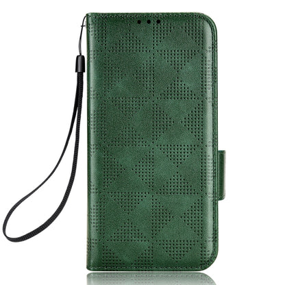 For Blackview A85 Symmetrical Triangle Leather Phone Case(Green) - More Brand by PMC Jewellery | Online Shopping South Africa | PMC Jewellery | Buy Now Pay Later Mobicred