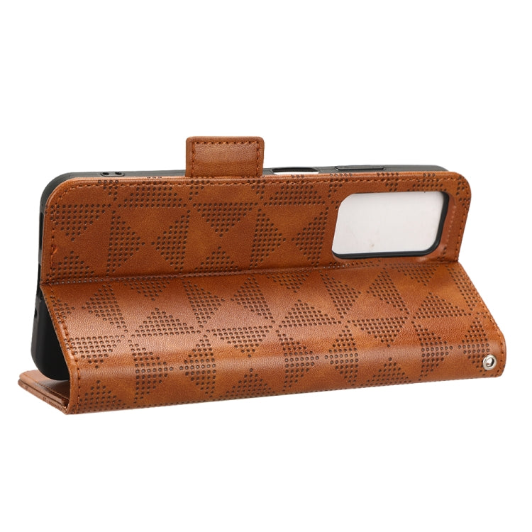 For Blackview A85 Symmetrical Triangle Leather Phone Case(Brown) - More Brand by PMC Jewellery | Online Shopping South Africa | PMC Jewellery | Buy Now Pay Later Mobicred