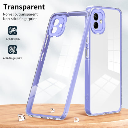 For Samsung Galaxy A04e 3 in 1 Clear TPU Color PC Frame Phone Case(Purple) - Galaxy Phone Cases by PMC Jewellery | Online Shopping South Africa | PMC Jewellery