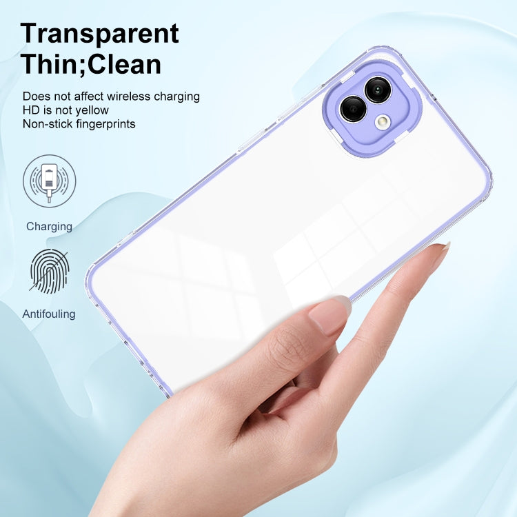 For Samsung Galaxy A04e 3 in 1 Clear TPU Color PC Frame Phone Case(Purple) - Galaxy Phone Cases by PMC Jewellery | Online Shopping South Africa | PMC Jewellery