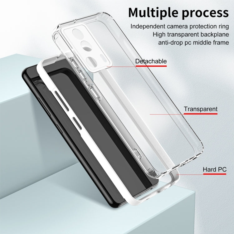 For Xiaomi 13 Lite 2023 / Civi 2 3 in 1 Clear TPU Color PC Frame Phone Case(White) - 13 Lite Cases by PMC Jewellery | Online Shopping South Africa | PMC Jewellery | Buy Now Pay Later Mobicred