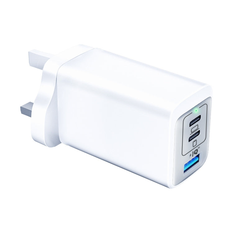 65W Dual PD USB-C / Type-C + USB 3-Port Gan Fast Charging Charger, Plug:UK Plug(White) - USB Charger by PMC Jewellery | Online Shopping South Africa | PMC Jewellery | Buy Now Pay Later Mobicred