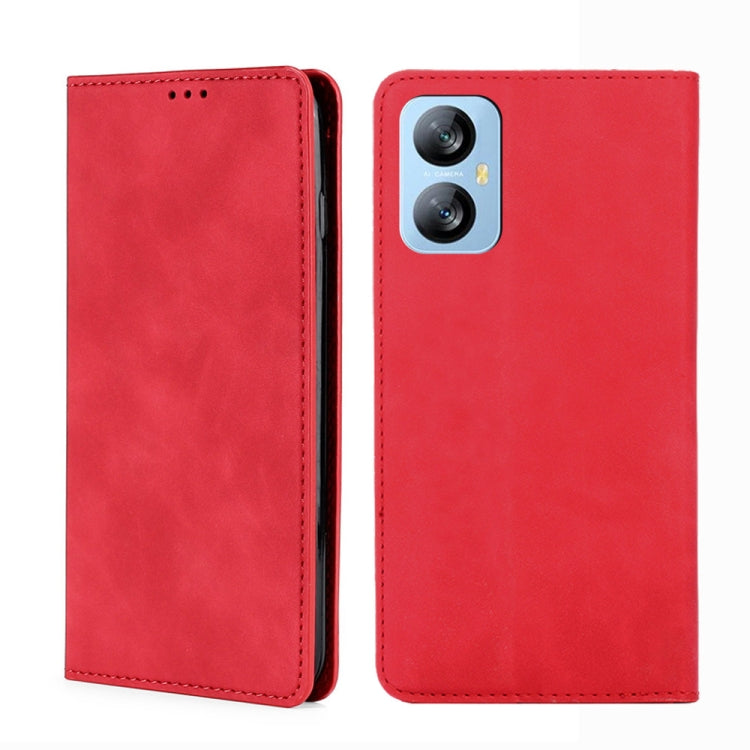 For Blackview A52 Skin Feel Magnetic Horizontal Flip Leather Phone Case(Red) - More Brand by PMC Jewellery | Online Shopping South Africa | PMC Jewellery | Buy Now Pay Later Mobicred