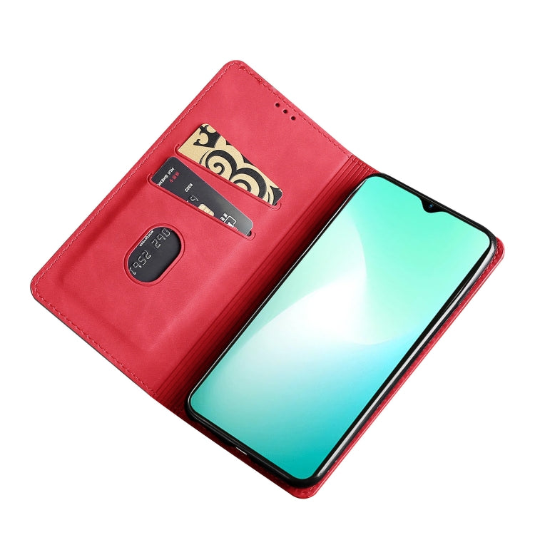 For Blackview A52 Skin Feel Magnetic Horizontal Flip Leather Phone Case(Red) - More Brand by PMC Jewellery | Online Shopping South Africa | PMC Jewellery | Buy Now Pay Later Mobicred