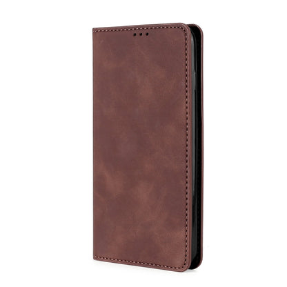 For Blackview A52 Skin Feel Magnetic Horizontal Flip Leather Phone Case(Dark Brown) - More Brand by PMC Jewellery | Online Shopping South Africa | PMC Jewellery | Buy Now Pay Later Mobicred