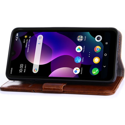 For Blackview A52 Geometric Stitching Flip Leather Phone Case(Dark Brown) - More Brand by PMC Jewellery | Online Shopping South Africa | PMC Jewellery | Buy Now Pay Later Mobicred