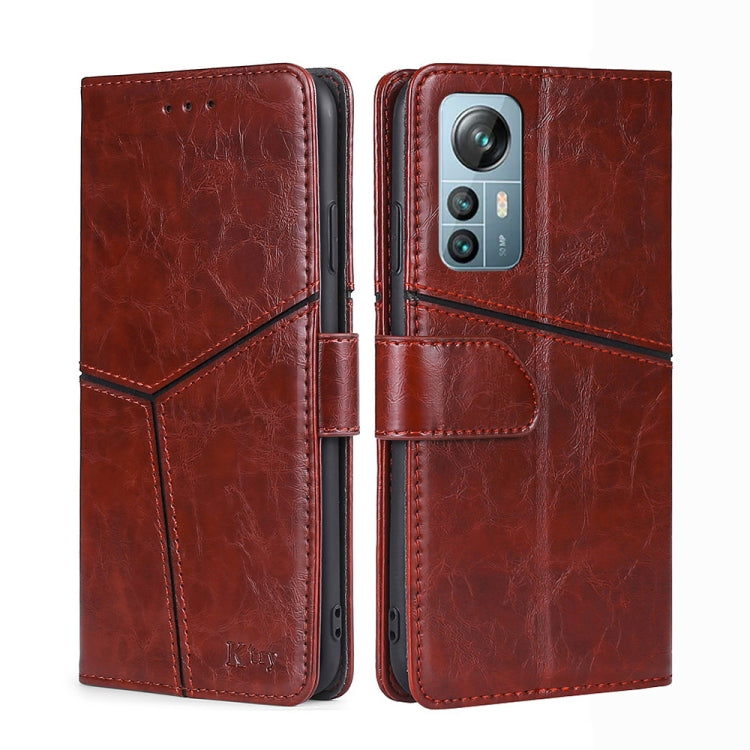 For Blackview A85 Geometric Stitching Flip Leather Phone Case(Dark Brown) - More Brand by PMC Jewellery | Online Shopping South Africa | PMC Jewellery | Buy Now Pay Later Mobicred