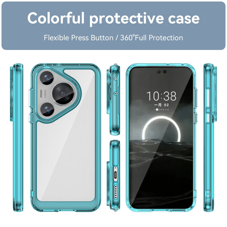 For Huawei Pura 70 Pro Colorful Series Acrylic + TPU Phone Case(Transparent Blue) - Huawei Cases by PMC Jewellery | Online Shopping South Africa | PMC Jewellery | Buy Now Pay Later Mobicred