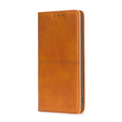 For Blackview A52 Cow Texture Magnetic Horizontal Flip Leather Phone Case(Light Brown) - More Brand by PMC Jewellery | Online Shopping South Africa | PMC Jewellery | Buy Now Pay Later Mobicred