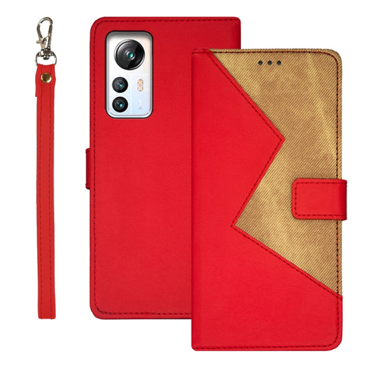 For Blackview A85 idewei Two-color Splicing Leather Phone Case(Red) - More Brand by idewei | Online Shopping South Africa | PMC Jewellery | Buy Now Pay Later Mobicred