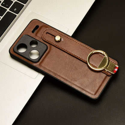 For Xiaomi Redmi Note 13 Pro+ Wristband Leather Back Phone Case(Brown) - Note 13 Pro+ Cases by PMC Jewellery | Online Shopping South Africa | PMC Jewellery | Buy Now Pay Later Mobicred