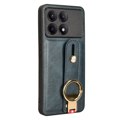 For Xiaomi Redmi K70/K70 Pro Wristband Leather Back Phone Case(Blue) - K70 Pro Cases by PMC Jewellery | Online Shopping South Africa | PMC Jewellery | Buy Now Pay Later Mobicred