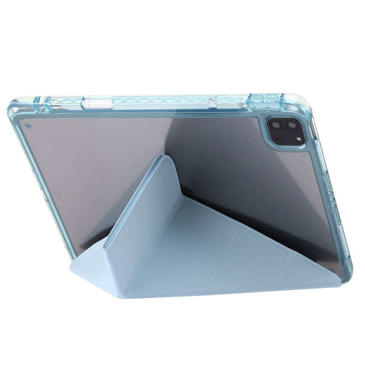 For iPad Pro 12.9 2022 / Air 13 2024 Clear Acrylic Deformation Leather Tablet Case(Ice Blue) - iPad Pro 12.9 (2022/2021) Cases by PMC Jewellery | Online Shopping South Africa | PMC Jewellery | Buy Now Pay Later Mobicred