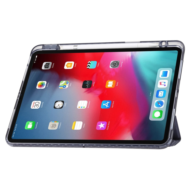 For iPad Pro 12.9 2022 / Air 13 2024 Clear Acrylic Deformation Leather Tablet Case(Grey) - iPad Pro 12.9 (2022/2021) Cases by PMC Jewellery | Online Shopping South Africa | PMC Jewellery | Buy Now Pay Later Mobicred