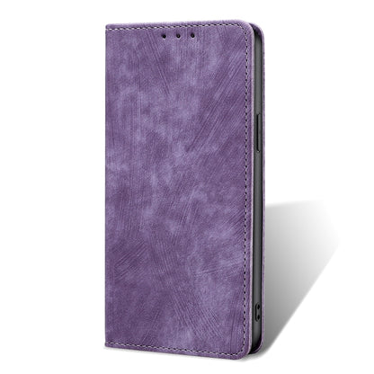 For Blackview A52 RFID Anti-theft Brush Magnetic Leather Phone Case(Purple) - More Brand by PMC Jewellery | Online Shopping South Africa | PMC Jewellery | Buy Now Pay Later Mobicred