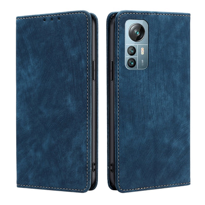For Blackview A85 RFID Anti-theft Brush Magnetic Leather Phone Case(Blue) - More Brand by PMC Jewellery | Online Shopping South Africa | PMC Jewellery | Buy Now Pay Later Mobicred
