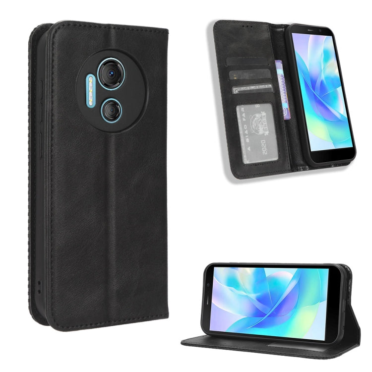 For Doogee X97 / X97 Pro Magnetic Buckle Retro Texture Leather Phone Case(Black) - Doogee Cases by PMC Jewellery | Online Shopping South Africa | PMC Jewellery | Buy Now Pay Later Mobicred