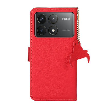 For Xiaomi Redmi K70 Side-Magnetic TJ Genuine Leather RFID Phone Case(Red) - K70 Cases by PMC Jewellery | Online Shopping South Africa | PMC Jewellery | Buy Now Pay Later Mobicred