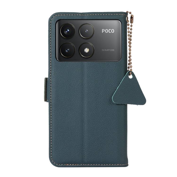 For Xiaomi Redmi K70 Side-Magnetic TJ Genuine Leather RFID Phone Case(Green) - K70 Cases by PMC Jewellery | Online Shopping South Africa | PMC Jewellery | Buy Now Pay Later Mobicred