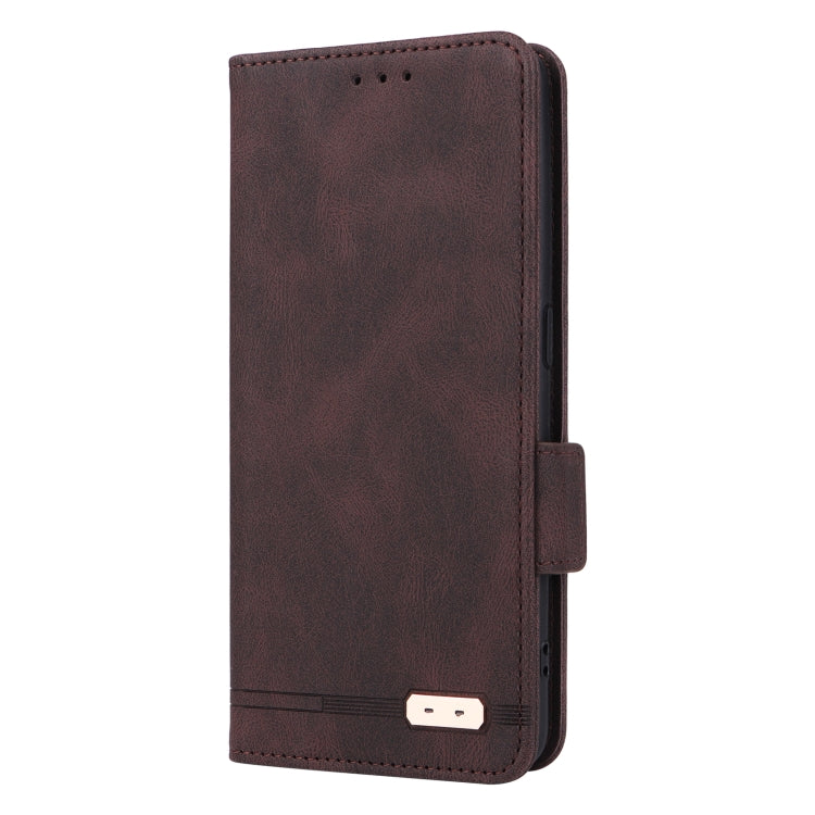 For Realme GT Neo5 SE Magnetic Clasp Leather Phone Case(Brown) - Realme Cases by PMC Jewellery | Online Shopping South Africa | PMC Jewellery | Buy Now Pay Later Mobicred