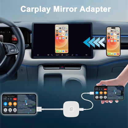 THT-020-7 USB + USB-C / Type-C Carplay Mirror Adapter for iPhone(White) - Terminal connectors by PMC Jewellery | Online Shopping South Africa | PMC Jewellery | Buy Now Pay Later Mobicred