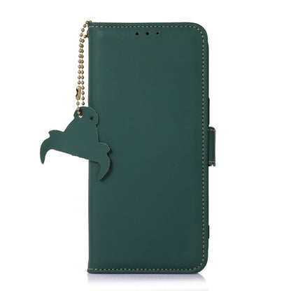 For Samsung Galaxy S24 Ultra 5G Genuine Leather Magnetic RFID Leather Phone Case(Green) - Galaxy S24 Ultra 5G Cases by PMC Jewellery | Online Shopping South Africa | PMC Jewellery | Buy Now Pay Later Mobicred