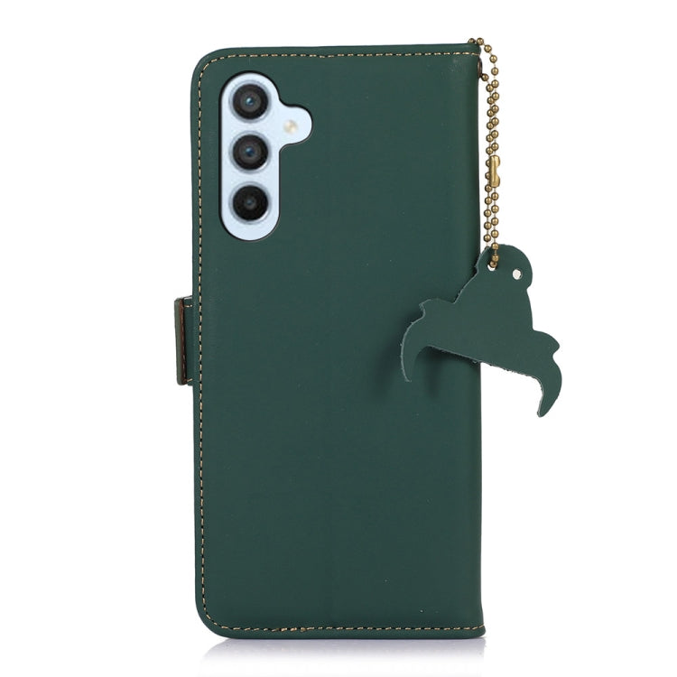 For Samsung Galaxy S24 5G Genuine Leather Magnetic RFID Leather Phone Case(Green) - Galaxy S24 5G Cases by PMC Jewellery | Online Shopping South Africa | PMC Jewellery | Buy Now Pay Later Mobicred