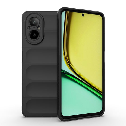 For Realme C67 4G Global Magic Shield TPU + Flannel Phone Case(Black) - Realme Cases by PMC Jewellery | Online Shopping South Africa | PMC Jewellery | Buy Now Pay Later Mobicred