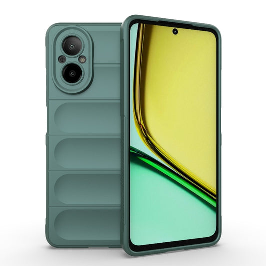 For Realme C67 4G Global Magic Shield TPU + Flannel Phone Case(Dark Green) - Realme Cases by PMC Jewellery | Online Shopping South Africa | PMC Jewellery | Buy Now Pay Later Mobicred
