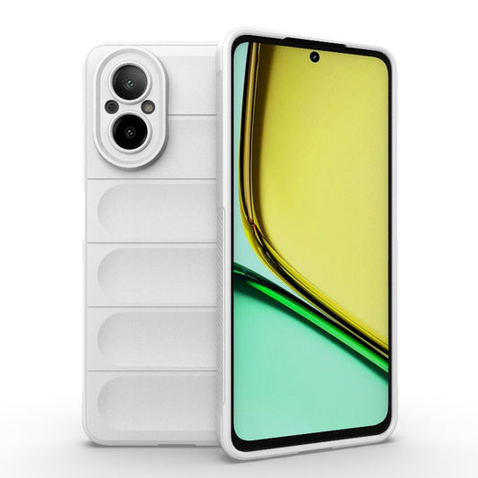 For Realme C67 4G Global Magic Shield TPU + Flannel Phone Case(White) - Realme Cases by PMC Jewellery | Online Shopping South Africa | PMC Jewellery | Buy Now Pay Later Mobicred