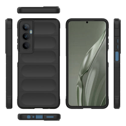 For Realme C65 4G Global Magic Shield TPU + Flannel Phone Case(Black) - Realme Cases by PMC Jewellery | Online Shopping South Africa | PMC Jewellery | Buy Now Pay Later Mobicred