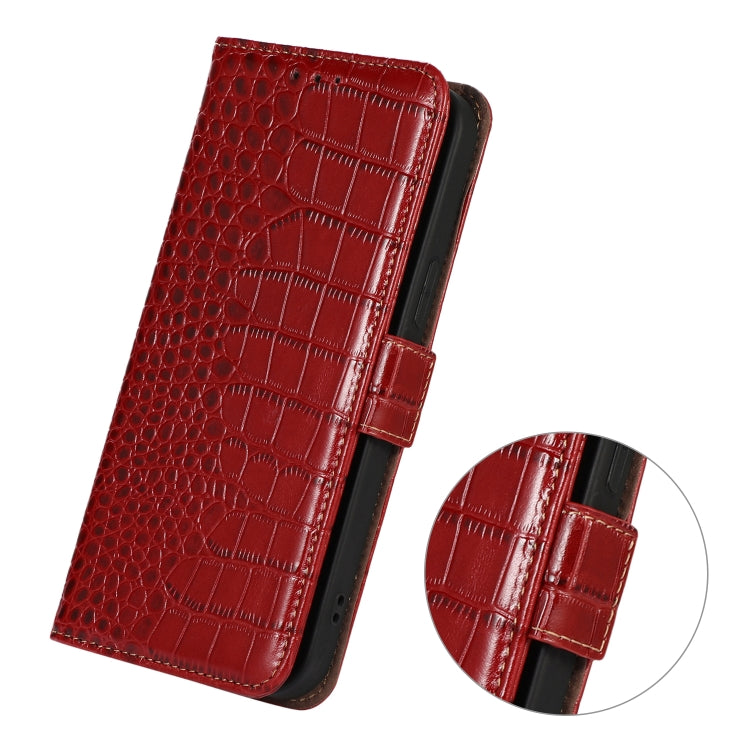 For Samsung Galaxy S24 Crocodile Top Layer Cowhide Leather Phone Case(Red) - Galaxy Phone Cases by PMC Jewellery | Online Shopping South Africa | PMC Jewellery | Buy Now Pay Later Mobicred