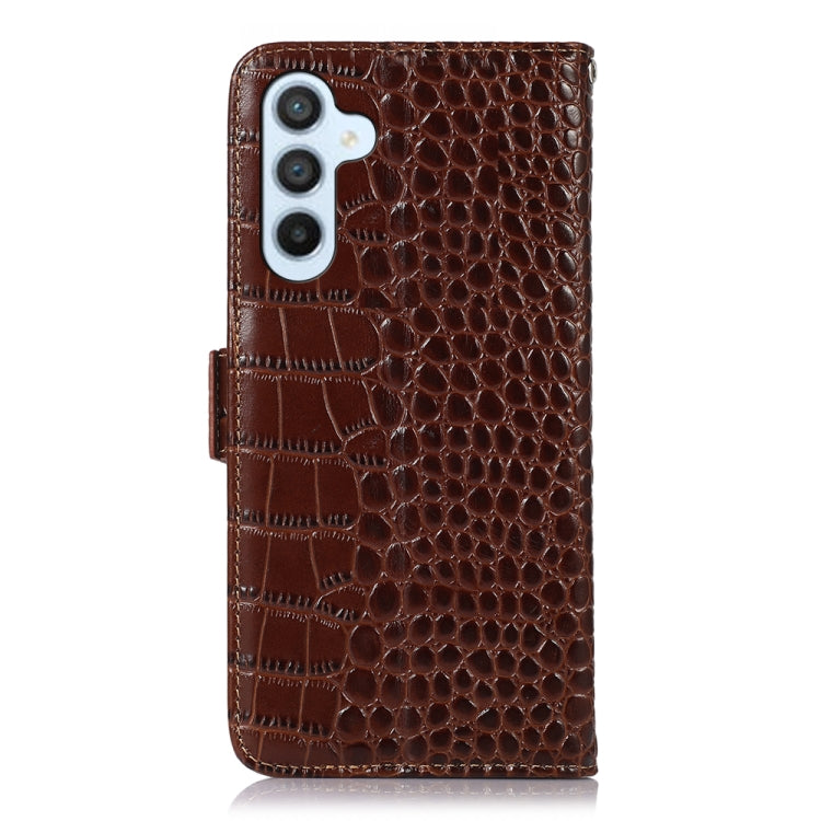 For Samsung Galaxy S24 Crocodile Top Layer Cowhide Leather Phone Case(Brown) - Galaxy Phone Cases by PMC Jewellery | Online Shopping South Africa | PMC Jewellery | Buy Now Pay Later Mobicred