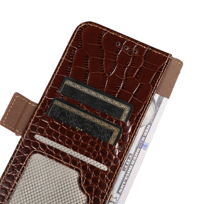 For Samsung Galaxy S24 Crocodile Top Layer Cowhide Leather Phone Case(Brown) - Galaxy Phone Cases by PMC Jewellery | Online Shopping South Africa | PMC Jewellery | Buy Now Pay Later Mobicred